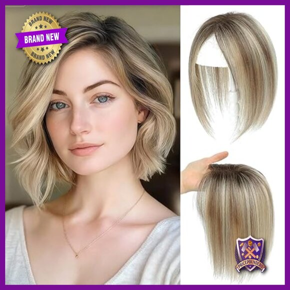 Human Hair Topper No Bangs 10 Inch Swiss Base Glue-Free Clip-In Hairpiece main image 5